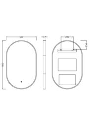 Balterley Oval Inset Framed LED Mirror with Demister Pad, 800x500mm - Chrome in Silver - thumbnail 7