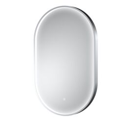 Balterley Oval Inset Framed LED Mirror with Demister Pad, 800x500mm - Chrome in Silver