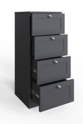 FWStyle Artus Panelled 4 Drawer Chest (H) 99cm (W) 40cm (D) 40cm Extra Deep Drawers in Grey - thumbnail 3