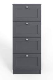 FWStyle Artus Panelled 4 Drawer Chest (H) 99cm (W) 40cm (D) 40cm Extra Deep Drawers in Grey - thumbnail 4