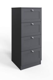 FWStyle Artus Panelled 4 Drawer Chest (H) 99cm (W) 40cm (D) 40cm Extra Deep Drawers in Grey - thumbnail 2