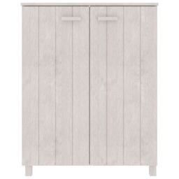 Berkfield Home Shoe Cabinet HAMAR White 85x40x108 cm Solid Wood Pine - Size: 85 x 40 x 108 cm - thumbnail 3