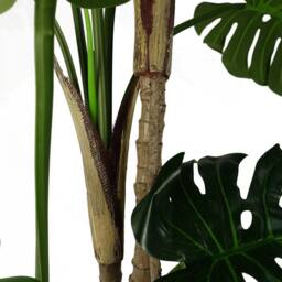 Leaf 150cm Artificial Luxury Monstera Cheese Plant Black Pot in Green - thumbnail 3