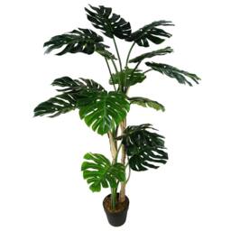 Leaf 150cm Artificial Luxury Monstera Cheese Plant Black Pot in Green