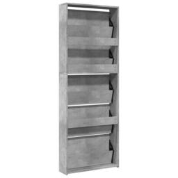 Berkfield Home Shoe Cabinet with Mirror 5-Layer Concrete Grey 63x17x169.5 cm - thumbnail 9
