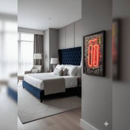 HOME LUXE INTERIOR London Telephone Box Neon LED Wall Art - 40x60cm Urban Canvas USB - Size: 40x60 cm - thumbnail 5