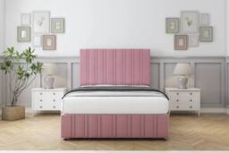 "Comfort Beds Lorenzo Plush Divan Base 4 Drawers - 26"" Headboard-Footboard in Pink - Size: King" - thumbnail 3