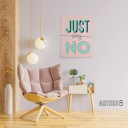 "Artery8 Just Say No Quote Canvas Wall Art Print in Pink - Size: W18"" x H24""" - thumbnail 3