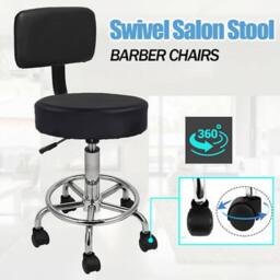 NESTLUNE Adjustable Swivel Salon Spa Stool Manicure Dental Tattoo in Black - thumbnail 5
