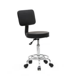 NESTLUNE Adjustable Swivel Salon Spa Stool Manicure Dental Tattoo in Black - thumbnail 3
