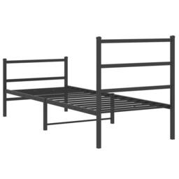 Berkfield Home Metal Bed Frame without Mattress with Footboard¬†Black 75x190cm in Black - Size: 75x190 cm - thumbnail 7