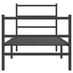 Berkfield Home Metal Bed Frame without Mattress with Footboard¬†Black 75x190cm in Black - Size: 75x190 cm - thumbnail 5
