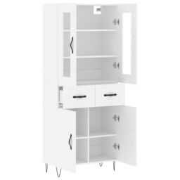 Berkfield Home Highboard White 69.5x34x180 cm Engineered Wood - thumbnail 4