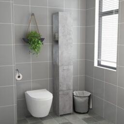 Berkfield Home Bathroom Cabinet Concrete Grey 25x26.5x170 cm Engineered Wood - thumbnail 3