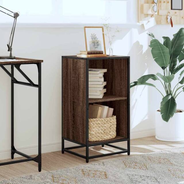 Berkfield Home Modern Book Cabinet Brown Oak 40x35x76 cm Engineered Wood - Size: 40 x 35 x 76 cm - image 1
