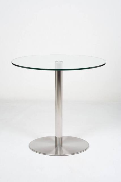 Thats Furniture Target 80cm Small Round Glass Dining Table in Silver - image 1