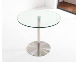 Thats Furniture Target 80cm Small Round Glass Dining Table in Silver - thumbnail 3