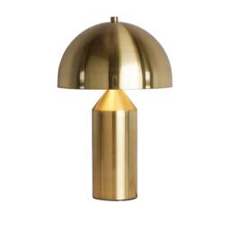 Lighting Collection Satin Brass Dome Table Lamp in Gold - thumbnail 2