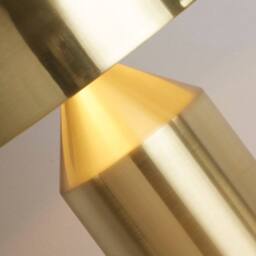 Lighting Collection Satin Brass Dome Table Lamp in Gold - thumbnail 4