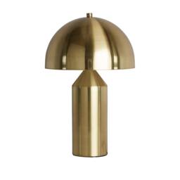 Lighting Collection Satin Brass Dome Table Lamp in Gold - thumbnail 3
