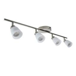 First Choice Lighting Set of 2 Tecoma - Satin Nickel with Glass 4 Way Adjustable Spotlights in Silver - thumbnail 2