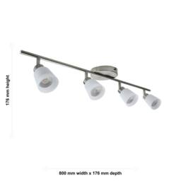 First Choice Lighting Set of 2 Tecoma - Satin Nickel with Glass 4 Way Adjustable Spotlights in Silver - thumbnail 8