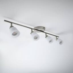 First Choice Lighting Set of 2 Tecoma - Satin Nickel with Glass 4 Way Adjustable Spotlights in Silver - thumbnail 4