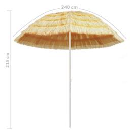 Berkfield Home Beach Umbrella Natural 240 cm Hawaii Style - thumbnail 5