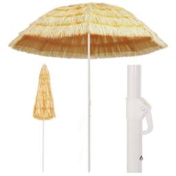Berkfield Home Beach Umbrella Natural 240 cm Hawaii Style - thumbnail 2