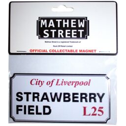 Beatles Strawberry Field Liverpool Sign Embossed Fridge Magnet in White - thumbnail 2