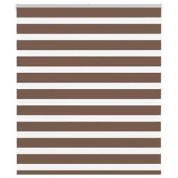 Berkfield Home Zebra Blind Brown 130x100 cm Fabric Width 125.9 cm Polyester - thumbnail 2