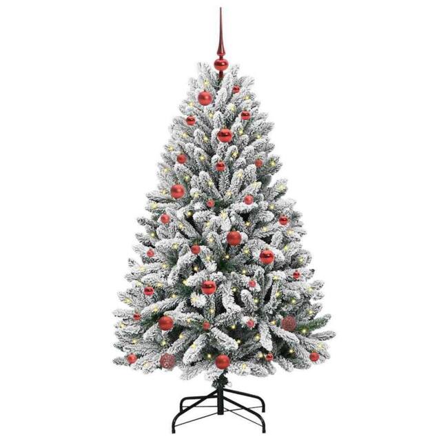 Berkfield Home Elegant Artificial Christmas Tree Green & White 150 cm PVC & Metal - image 1