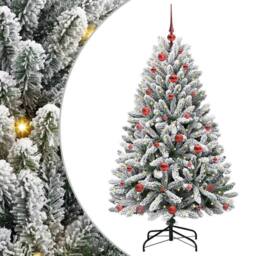 Berkfield Home Elegant Artificial Christmas Tree Green & White 150 cm PVC & Metal - thumbnail 3