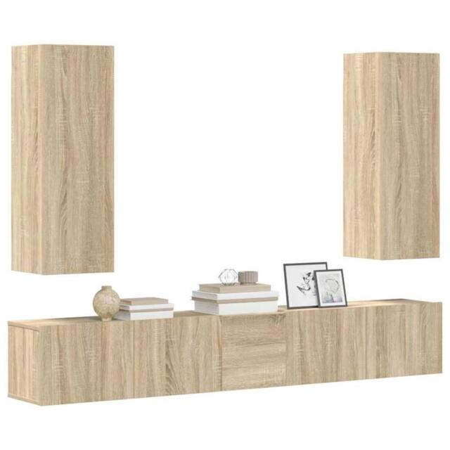 Berkfield Home Classic 5 Piece TV Cabinet Set Sonoma Oak Engineered Wood in Light Oak - image 1