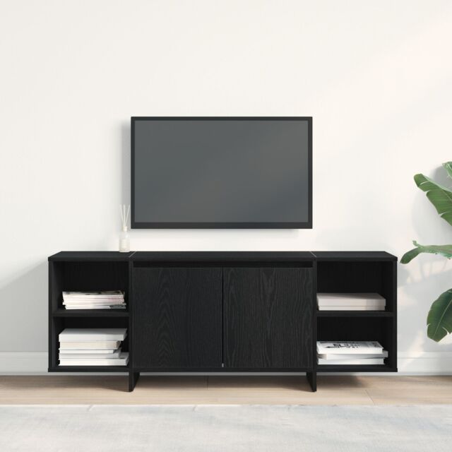 Berkfield Home TV Stand - Black Oak - 120x30x40.5 cm - Made of Engineered Wood - image 1