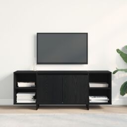Berkfield Home TV Stand - Black Oak - 120x30x40.5 cm - Made of Engineered Wood