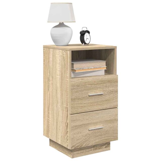Berkfield Home Bedside Cabinet with 2 Drawers Sonoma Oak 36x36x68 cm in Brown - Size: 36 x 36 x 68 cm - image 1