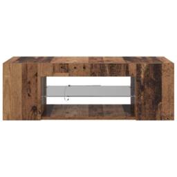 Berkfield Home TV Cabinet with LED Lights Old Wood 90x39x30 cm Engineered Wood in Brown - Size: 90 x 39 x 30 cm - thumbnail 6
