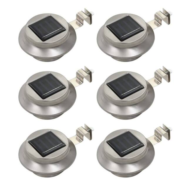 Berkfield Home Outdoor Solar Lamps 6 pcs LED Round 12 cm White in Silver - image 1