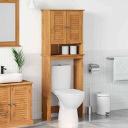 Berkfield Home Toilet Cabinet Honey brown 60 x 27 x 161 cm Solid pine wood - thumbnail 2