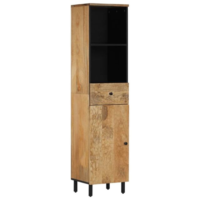 Berkfield Home Bathroom Cabinet 38x33x160 cm Solid Wood Mango in Brown - Size: 38 x 33 x 160 cm - image 1
