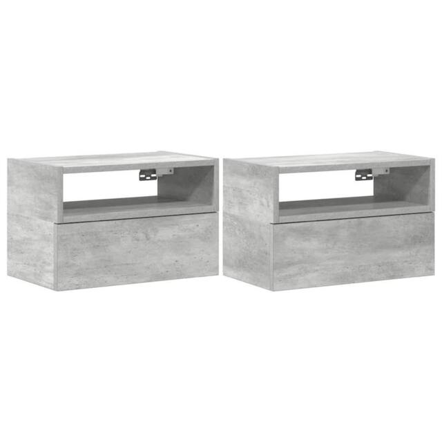 Berkfield Home Wall-mounted Bedside Cabinets 2 pcs Concrete Grey 45x26x28.5 cm - image 1