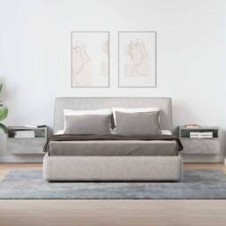 Berkfield Home Wall-mounted Bedside Cabinets 2 pcs Concrete Grey 45x26x28.5 cm - thumbnail 3
