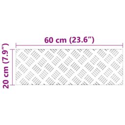 Berkfield Home Aluminium Checker Plates 4 pcs Anti-Slip 60x20 cm in Silver - Size: Medium - thumbnail 7