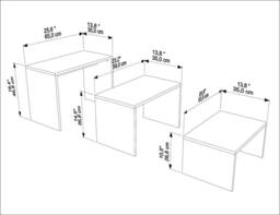 Decorotika Andro 3 Pieces Nesting Coffee Table in Natural - thumbnail 6