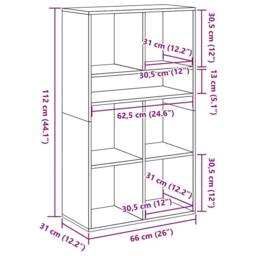 Berkfield Home Book Cabinet Concrete Grey 66x31x112 cm Engineered Wood - Size: 66 x 31 x 112 cm - thumbnail 9