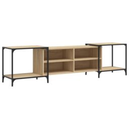 Berkfield Home TV Cabinet Sonoma Oak 203x37x50 cm Engineered Wood in Brown - Size: 203 x 37 x 50 cm - thumbnail 2