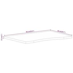 Berkfield Home Beautiful Desk Top with Curve 90x50x2.5 cm Solid Wood Rough Mango in Brown - thumbnail 8