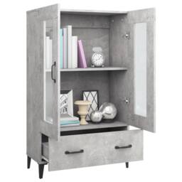 Berkfield Home Highboard Concrete Grey 70x31x115 cm Engineered Wood - Size: 70 x 31 x 115 cm - thumbnail 4