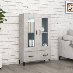 Berkfield Home Highboard Concrete Grey 70x31x115 cm Engineered Wood - Size: 70 x 31 x 115 cm - thumbnail 2